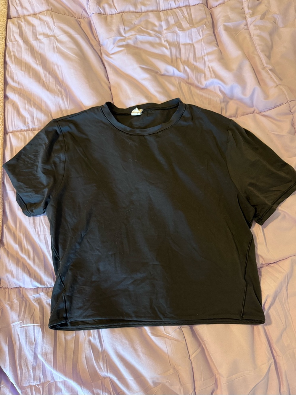 lululemon athletica Black Short Sleeve Crop Tee